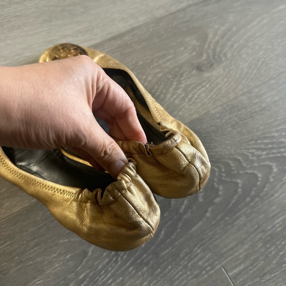Tory Burch gold flats - Picture 3 of 6